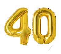 Globos de cumpleaños-40 pulgadas-decoración cumpleaños 40 años-Globo inflable de lámina de oro de decoracion cumpleaños