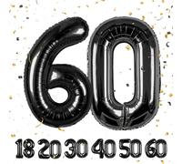 Globos de cumpleaños-40 pulgadas-decoración cumpleaños 60 años-Globo inflable de lámina de Negro de decoracion cumpleaños
