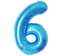 Globos de Cumpleãnos 6,101 CM Blu Globo Numeros Gigantes Grandes Decoracion,Globo Numero 6,Globos Niño Niña Adultos,Vuelan con Helio