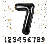 Globos de Cumpleãnos 7 Negro,101 CM Globo Numeros Gigantes Grandes Decoracion,Globo Numero 7,Globos Niño Niña Adultos,Vuelan con Helio…