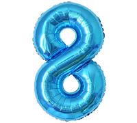 Globos de Cumpleãnos 8,101 CM Blu Globo Numeros Gigantes Grandes Decoracion,Globo Numero 8,Globos Niño Niña Adultos,Vuelan con Helio