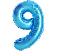 Globos de Cumpleãnos 9,101 CM Blu Globo Numeros Gigantes Grandes Decoracion,Globo Numero 9,Globos Niño Niña Adultos,Vuelan con Helio