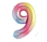 Globos de Cumpleãnos 9 Arcoíris,101 CM Globo Numeros Gigantes Grandes Decoracion,Globo Numero 9,Globos Niño Niña Adultos,Vuelan con Helio