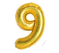 Globos de Cumpleãnos 9 Oro,101 CM Globo Numeros Gigantes Grandes Decoracion,Globo Numero 9,Globos Niño Niña Adultos,Vuelan con Helio