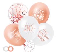 Globos de cumpleaños de 30 años, oro rosa, juego de 30