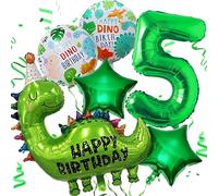 Globos de Cumpleaños Dinosaurios, Gigantes Globos Dinosaurios, Decoracion Cumpleaños Dinosaurios, Globo Numero 5 Verde, Globos de Dinosauriopara Niños Dinosaurio Temáticas Fiesta Compleaños Decoración