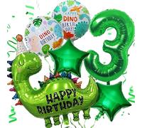 Globos de Cumpleaños Dinosaurios, Gigantes Globos Dinosaurios, Decoracion Cumpleaños Dinosaurios, Globo Numero 3 Verde, Globos de Dinosauriopara Niños Dinosaurio Temáticas Fiesta Compleaños Decoración