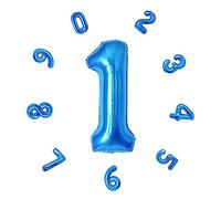 Globos de cumpleaños números 101CM, globos gigantes globos helio numeros para decoracion cumpleaños, fiestas, Año Nuevo, aniversarios, bodas decoración (Azul #1)