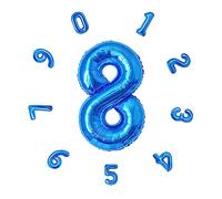 Globos de cumpleaños números 101CM, globos gigantes globos helio numeros para decoracion cumpleaños, fiestas, Año Nuevo, aniversarios, bodas decoración (Azul #8)