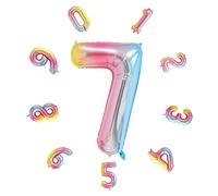 Globos de cumpleaños números 101CM, globos gigantes, helio para globos para decoración cumpleaños niña, fiestas, Año Nuevo, aniversarios, bodas decoración (Arco Iris #7)