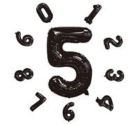 Globos de cumpleaños números 101CM, globos gigantes, helio para globos para decoración cumpleaños niña, fiestas, Año Nuevo, aniversarios, bodas decoración (Negro #5)