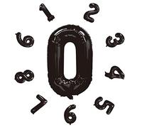 Globos de cumpleaños números 101CM, globos gigantes, helio para globos para decoración cumpleaños niña, fiestas, Año Nuevo, aniversarios, bodas decoración (Negro #0)