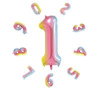 Globos de cumpleaños números 101CM, globos gigantes, helio para globos para decoración cumpleaños niña, fiestas, Año Nuevo, aniversarios, bodas decoración (Arco Iris #1)