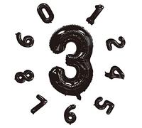 Globos de cumpleaños números 101CM, globos gigantes, helio para globos para decoración cumpleaños niña, fiestas, Año Nuevo, aniversarios, bodas decoración (Negro #3)