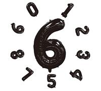 Globos de cumpleaños números 101CM, globos gigantes, helio para globos para decoración cumpleaños niña, fiestas, Año Nuevo, aniversarios, bodas decoración (Negro #6)
