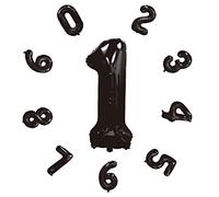Globos de cumpleaños números 101CM, globos gigantes, helio para globos para decoración cumpleaños niña, fiestas, Año Nuevo, aniversarios, bodas decoración (Negro #1)