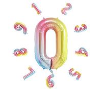 Globos de cumpleaños números 101CM, globos gigantes, helio para globos para decoración cumpleaños niña, fiestas, Año Nuevo, aniversarios, bodas decoración (Arco Iris #0)