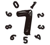 Globos de cumpleaños números 101CM, globos gigantes, helio para globos para decoración cumpleaños niña, fiestas, Año Nuevo, aniversarios, bodas decoración (Negro #7)