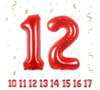 Globos de Cumpleãnos Numeros 12 Rojo,101 CM Numeros Globo Gigantes Grandes Decoracion,Globo Numero 12 Globos Niño Niña Adultos Cumpleãnos decorazione,Vuelan con Helio