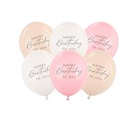 Globos de cumpleaños rosas - 30 cm, paquete de 6 | Decoraciones de fiesta de cumpleaños | Globos rosas para niñas