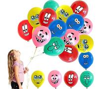 Globos de Cumpleaños, RosyFate 50Pcs Globos de Bob Esponja, Globos Bob Esponja, Globo Emoticono, per Decoracion de Cumpleaños Niño y Niña, Baby Shower