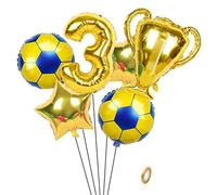 Globos de decoración de cumpleaños de fútbol, número 3, Globo Dorado, Trofeo Inflable de Juguete, Estrella, Globo Dorado, Juego de fútbol, decoración de Fiesta temática para niños, niños, Fiesta
