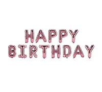 Globos de Decoración de Fiesta, Globos de Papel de Aluminio con Letras de Feliz Cumpleaños, Decoración de Boda para Fiesta, 10 Uds, 16"(rosa caramelo)