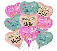 Globos de Día de la Madre 9 Piezas Globo Temática de Fiesta de la Madre Globos Happy Mothers Day Formas Corazon de Aluminio Para Decoración Mothers Day, Regalo