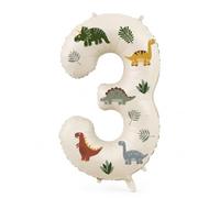 Globos de dinosaurio para el tercer cumpleaños, globos gigantes de dinosaurio de 32 pulgadas, globos grandes de aluminio para niños y niñas, aniversario, decoraciones de tercer cumpleaños