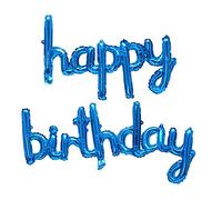 Globos de feliz cumpleaños, globos de cumpleaños colgantes de 16 pulgadas, con lámina plateada 3D, con letras cursivas para niños y adultos, suministros de decoración de fiesta de cumpleaños (azul marino)