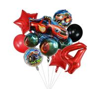 Globos de fiesta de cumpleaños de 4º Monster Truck, decoraciones de cumpleaños de camión monstruo de cuatro años, globos de camión 4º Bigfoot (cuatro)