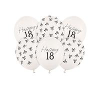 Globos de fiesta de cumpleaños número 30 - Paquete de 6 globos dorados del número 30 con lazo | Decoraciones de fiesta de cumpleaños número 30