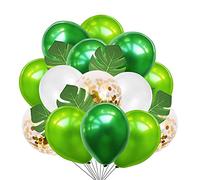 Globos de fiesta de la jungla, Globos verde y blanco, globos de la jungla, globos de la jungla, globos verdes y blancos, para fiestas de cumpleaños y fiestas con diseño de dinosaurios