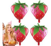 Globos de frutas para decoración de globos de fruta, 4 unidades de globos de frutas de verano - Verano Tropen-Fresa Sandía Jumbo, accesorios de fotos para cumpleaños, género revelador de bodas