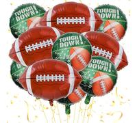 Globos de fútbol de rugby para fiestas temáticas deportivas, decoraciones de cumpleaños para portón trasero del día del juego, suministros de campo de aterrizaje, 10 unidades