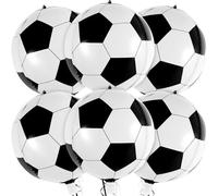 Globos de fútbol decorativos, 6 unidades, globos redondos 4D, globos grandes de 22 pulgadas, globo de fútbol de Nochevieja, discoteca, graduación, boda, cumpleaños, fiesta de fútbol, decoración