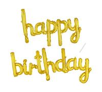 Globos de Happy Birthday Banner,Dorado Cumpleaños Globos Guirnalda de feliz Cumpleaños, Globo de Feliz Cumpleaños Suministros Decoración Globo Party