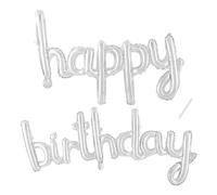 Globos de Happy Birthday Banner,Plata Cumpleaños Globos Guirnalda de feliz Cumpleaños, Globo de Feliz Cumpleaños Suministros Decoración Globo Party