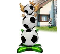 Globos de , juego de decoración gigante con temática de fútbol, gran exhibición de globos de fútbol de pie con llamativo diseño inflable, realzador de ambiente festivo, ideal para celebración de