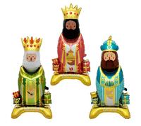 Globos de - King Shape Standing Display, Holiday Royal Theme Decor, Eye-Catching Inflatable Highlight, Festive Celebration Accent for Events Schools Shops, Majestic Balloon Set
