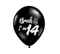 Globos de látex Bruh I'm 14, 16 piezas de 12 pulgadas, decoraciones de fiesta de cumpleaños 14 para niños, niñas, adolescentes, hijos de 14 años (14)