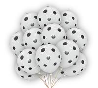 Globos de látex con lunares de 12 pulgadas para decoración de fiestas, cumpleaños, bodas, aniversarios, interiores y exteriores, decoración de fiestas con cinta gratis, 10 m (blanco, paquete de 30)