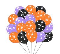 Globos de látex con lunares de 12 pulgadas para decoración de fiestas, cumpleaños, bodas, aniversarios, interiores y exteriores, decoración de fiestas con cinta gratis, 10 m (negro, naranja y morado