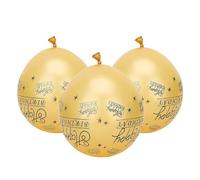 Globos de Latex con Patrón de Palabras en Inglés, 20 Piezas, Negro y Dorado, 12 Pulgadas - Decoración para Fiesta de Cumpleaños, Aniversario, Fácil de Usar y Duraderos (Clima)