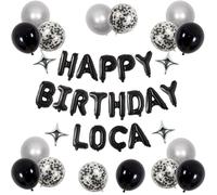 Globos de Loca con texto en inglés "Happy Birthday", decoraciones de fiesta de cumpleaños de vampiro para ella, suministros divertidos para fiestas de cumpleaños número 18, 21, 25, 30, 40