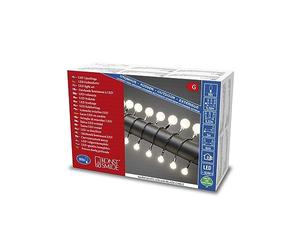 Globos de luz Konstsmide 3680-107 LED con pequeños y grandes diodos redondos/exterior (IP44) / VDE aprobado/transformador externo 24V / 80 cálidos diodos blancos/cable negro