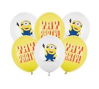 Globos de Minions de 30 cm, juego de 6 unidades, globos para helio o aire, globos de látex, decoración para fiestas con Mel & Yay Party! Diseño para cumpleaños infantil, juego de globos, decoración de