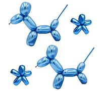 Globos de modelado, color azul metálico, 260Q, globos largos cromados, globos giratorios para cumpleaños, baby shower, boda, carnaval, fiesta, decoración, paquete de 25