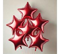 Globos de Mylar rojos con forma de estrella roja de 18 pulgadas para decoraciones de fiesta de cumpleaños, decoración de boda, fiesta de compromiso, vacaciones, baby shower