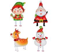 Globos de Navidad para caminar, Papá Noel, muñeco de nieve, renos, elfos, airwalker, globos de Navidad, decoración para fiestas